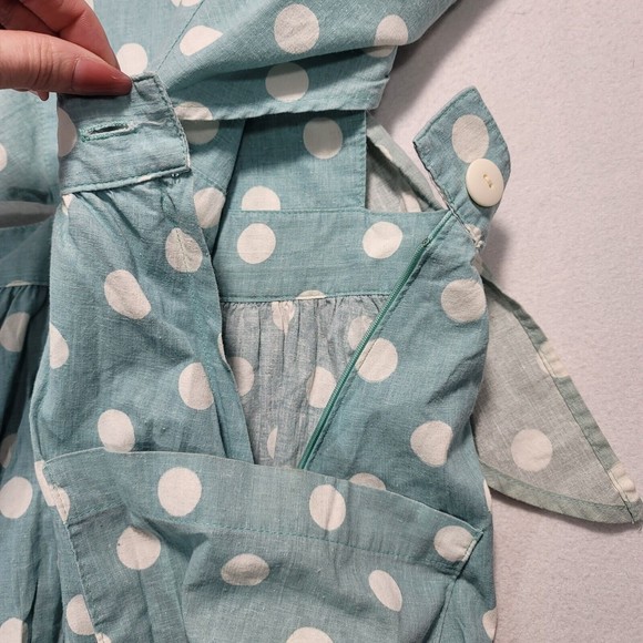 Vintage HANG TEN Polka Dot Dress Women Size 7 open side Sundress Pinup 80s/90s - Picture 7 of 16